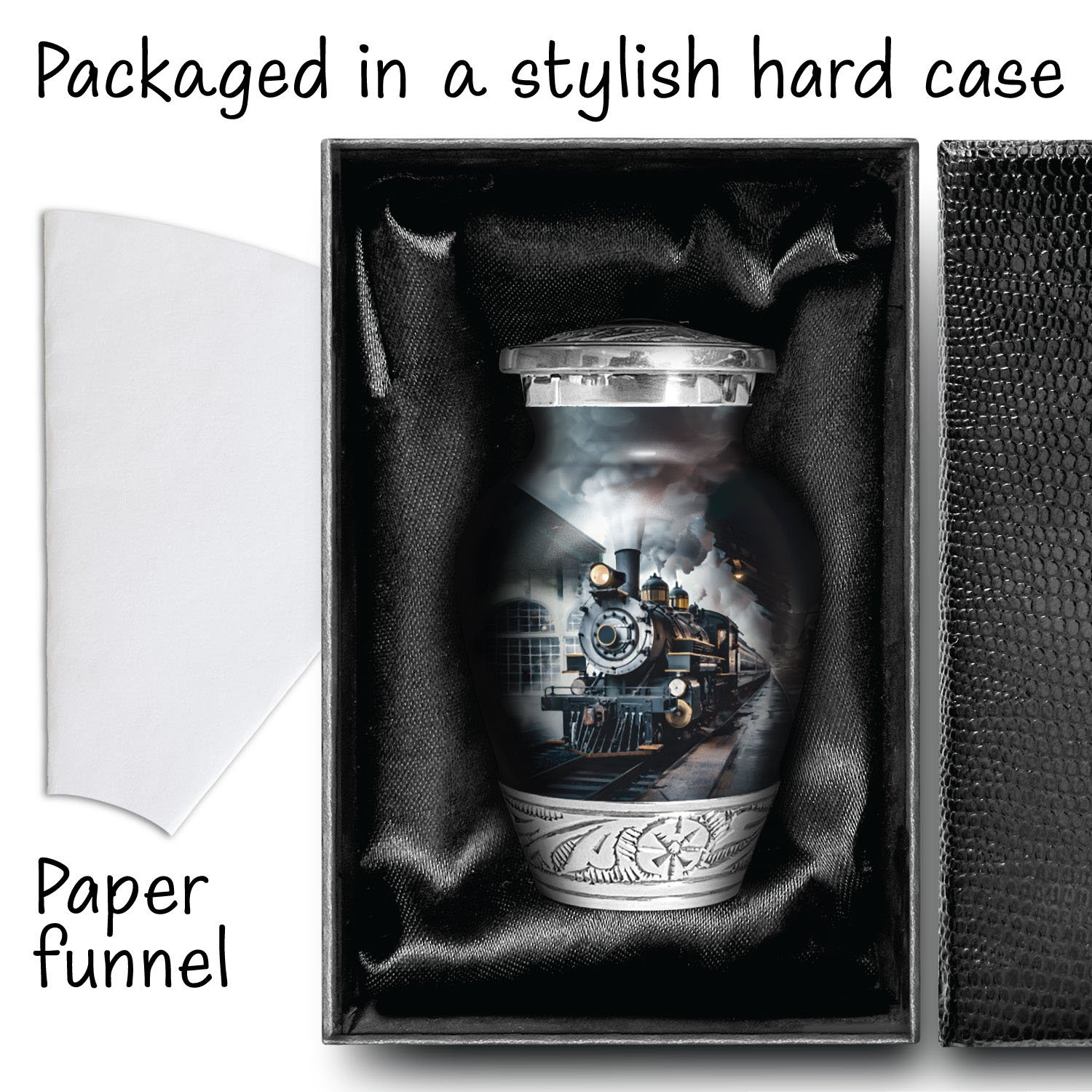 train urn adult human ashes large funeral memorial remembrance loved tribute metal died nature cremation decorative urnas para cenizas humanas adultos burial women men dad mom locomotive railways steam engines travel railroads rail history vintage trains scenic railway