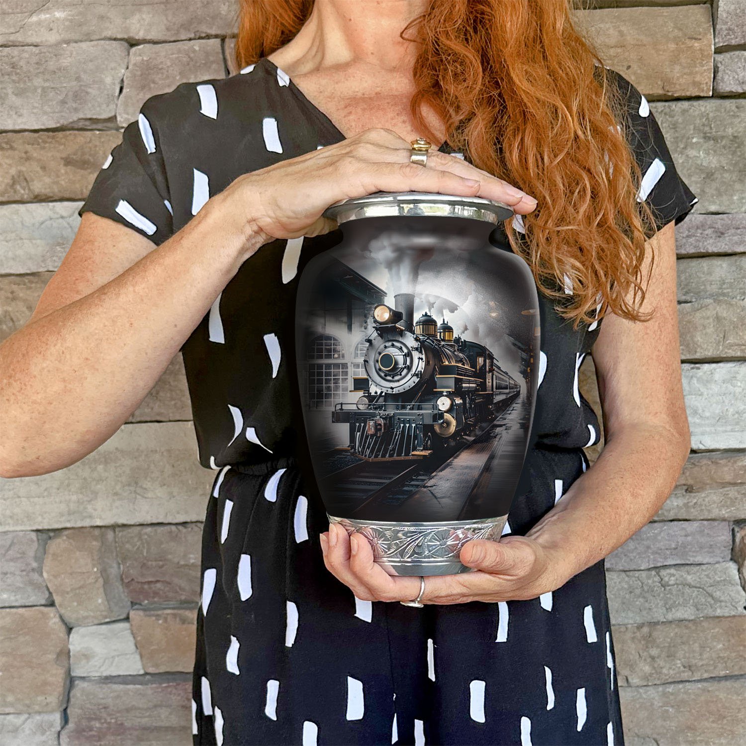 train urn adult human ashes large funeral memorial remembrance loved tribute metal died nature cremation decorative urnas para cenizas humanas adultos burial women men dad mom locomotive railways steam engines travel railroads rail history vintage trains scenic railway