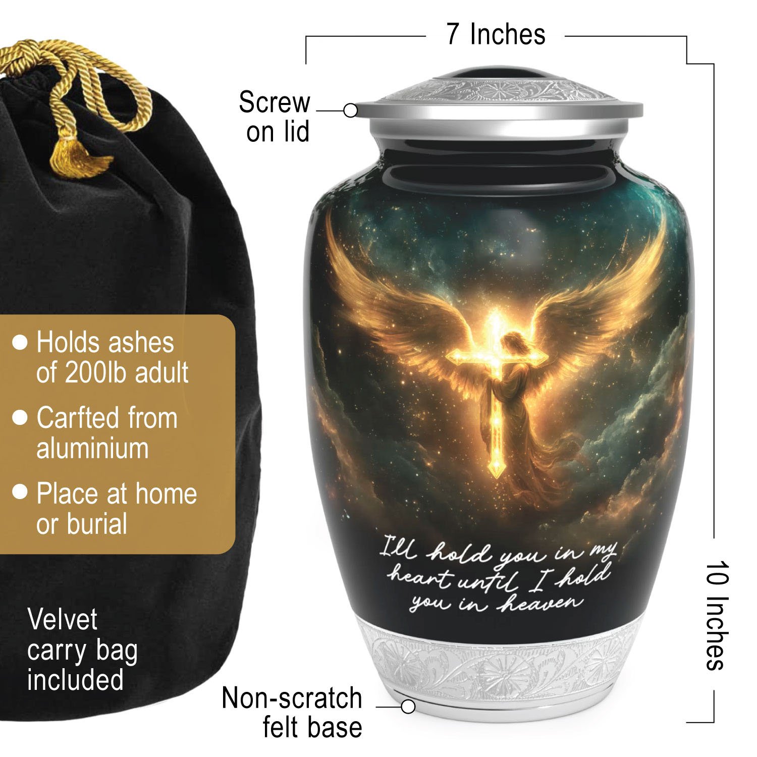 Heavenly Angel Urn for Human Ashes | Handcrafted Funeral Memoria