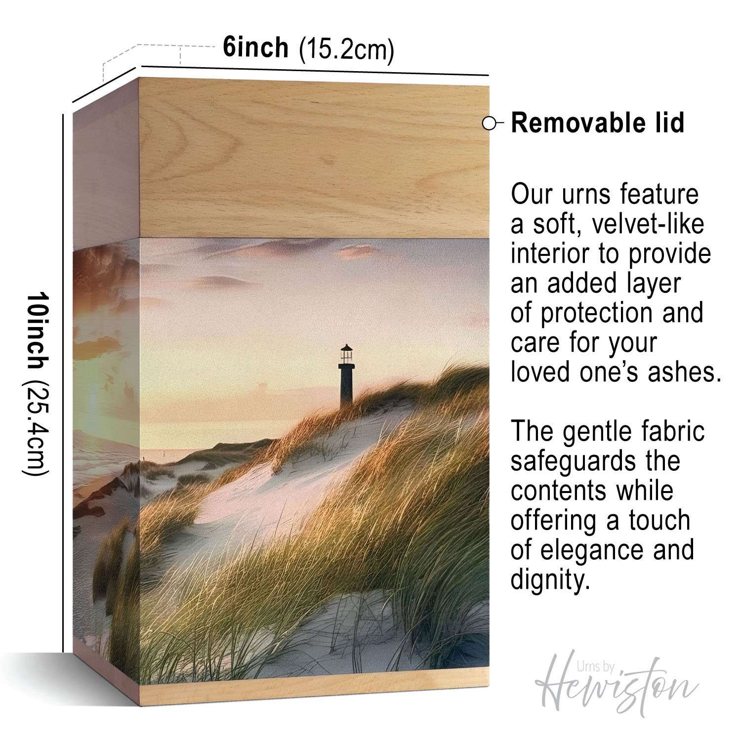 wooden cremation urn for human ashes lighthouse design adult memorial urn crafted from beech wood