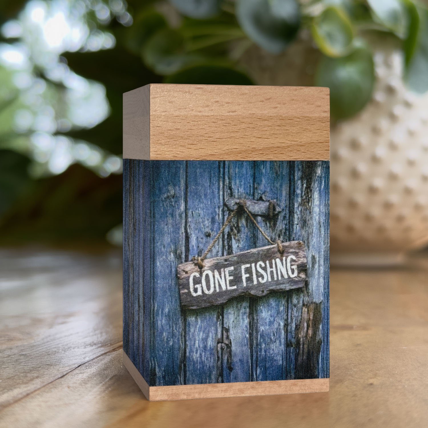 Wooden cremation urns for human ashes adult male or female celebrating the memory of a loved one