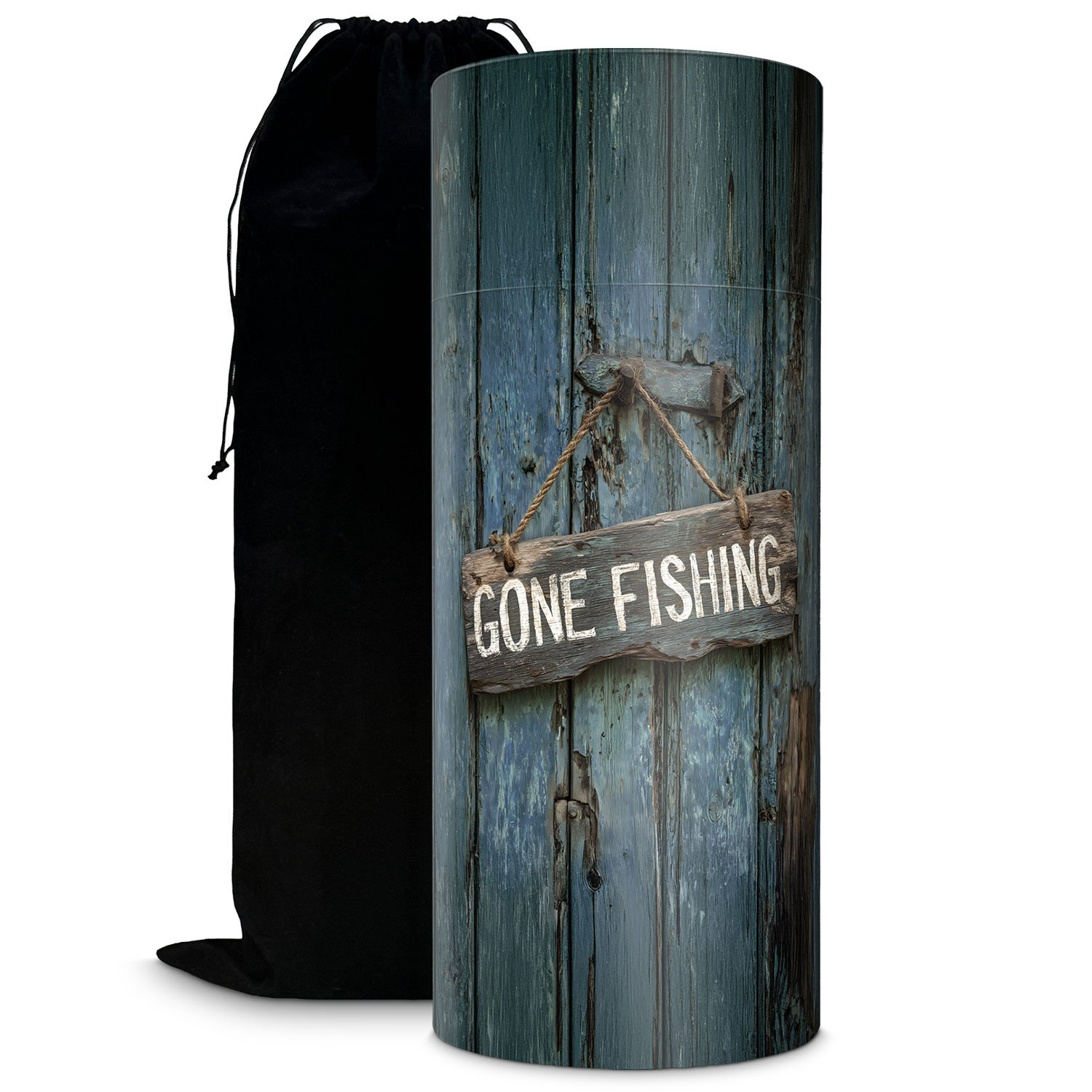 Gone Fishing Scatter Urn - Biodegradable Cardboard Tube
