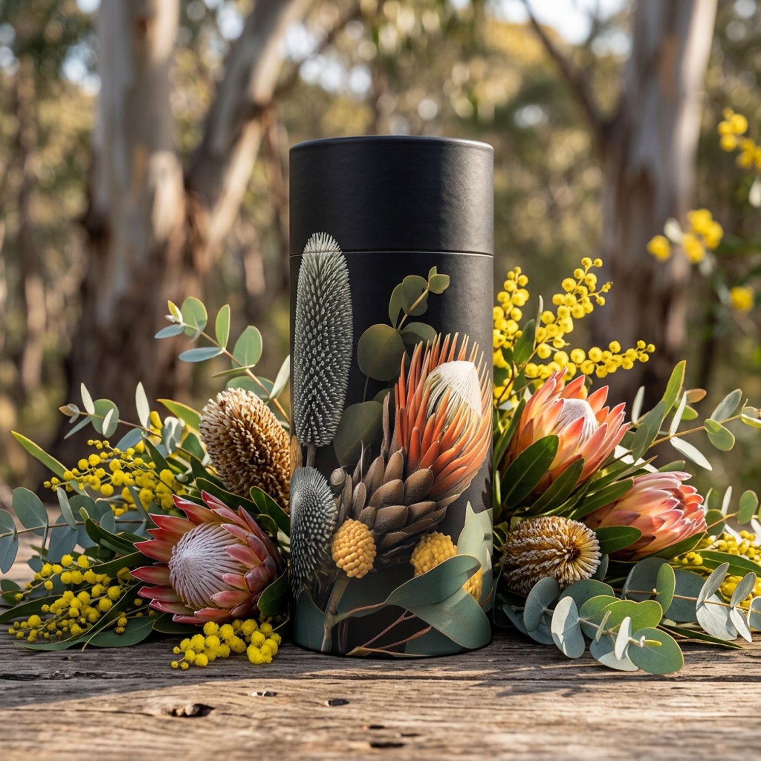 Native Flowers Scatter Urn - Biodegradable Cardboard Tube - Image 3