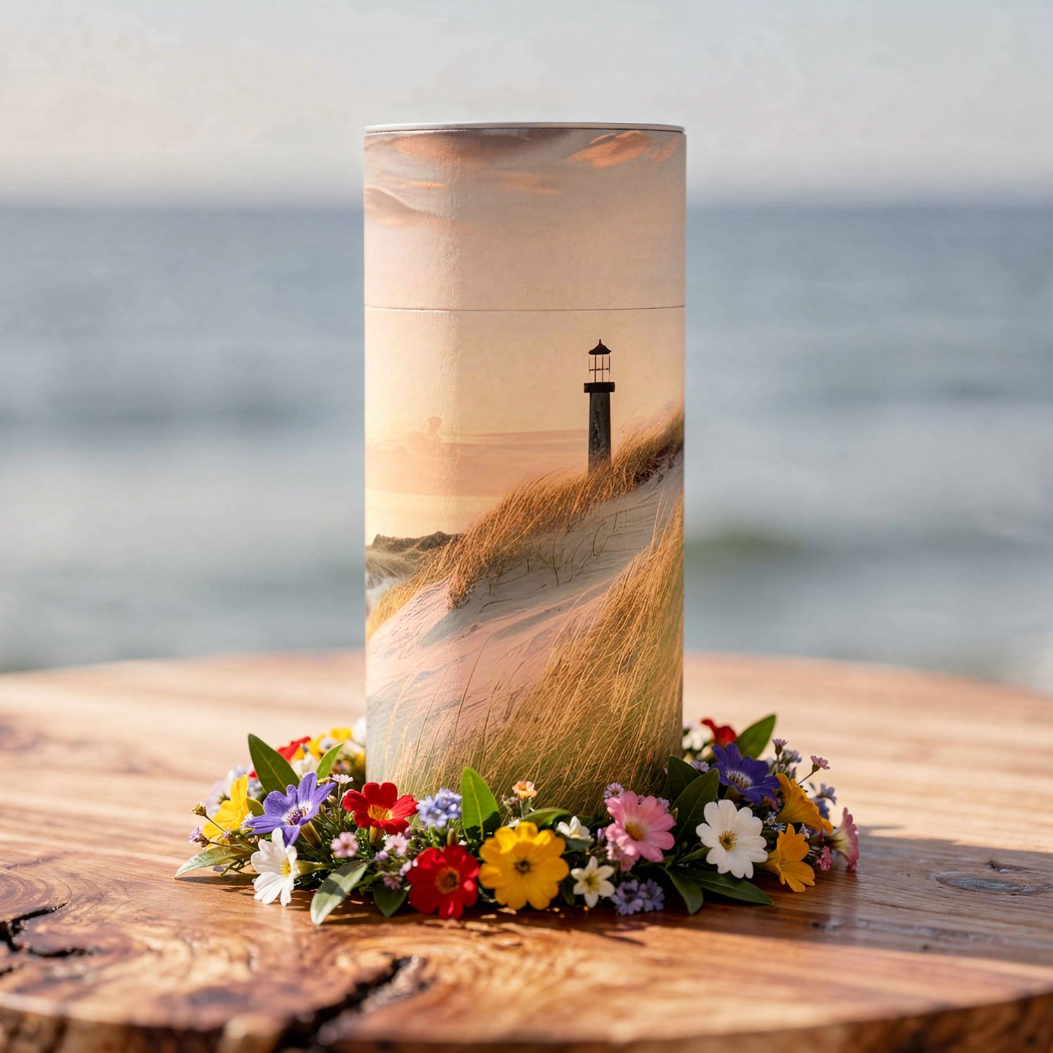 Beach Lighthouse Scatter Urn - Biodegradable Cardboard Tube - Image 5