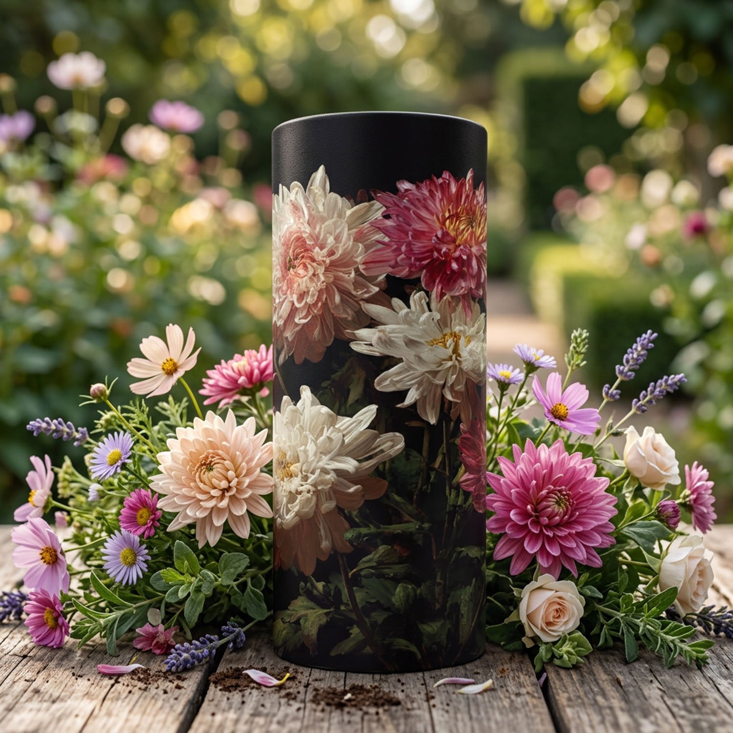 Chrysanthemum Scatter Urn - Biodegradable Cardboard Tube - Image 3